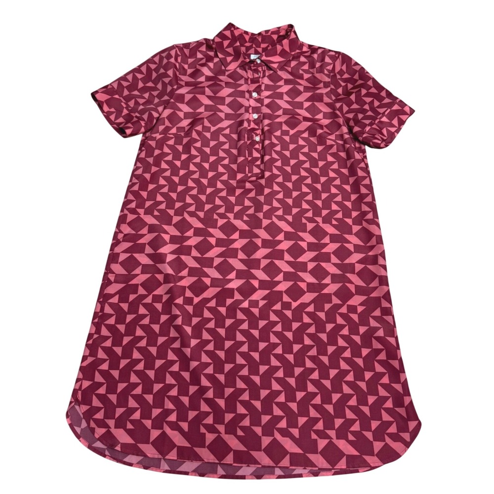 J.Crew Modern Geometric‎ Print Collared Shirt Dress Women Size 6 Red
Casual Chic